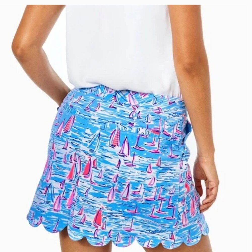 Lilly Pulitzer Colette Skort Zanzibar Blue Boatylicious Scalloped Skort - Picture 4 of 17